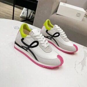 Loewe Flow Runner Sneakers White Pink Shoes